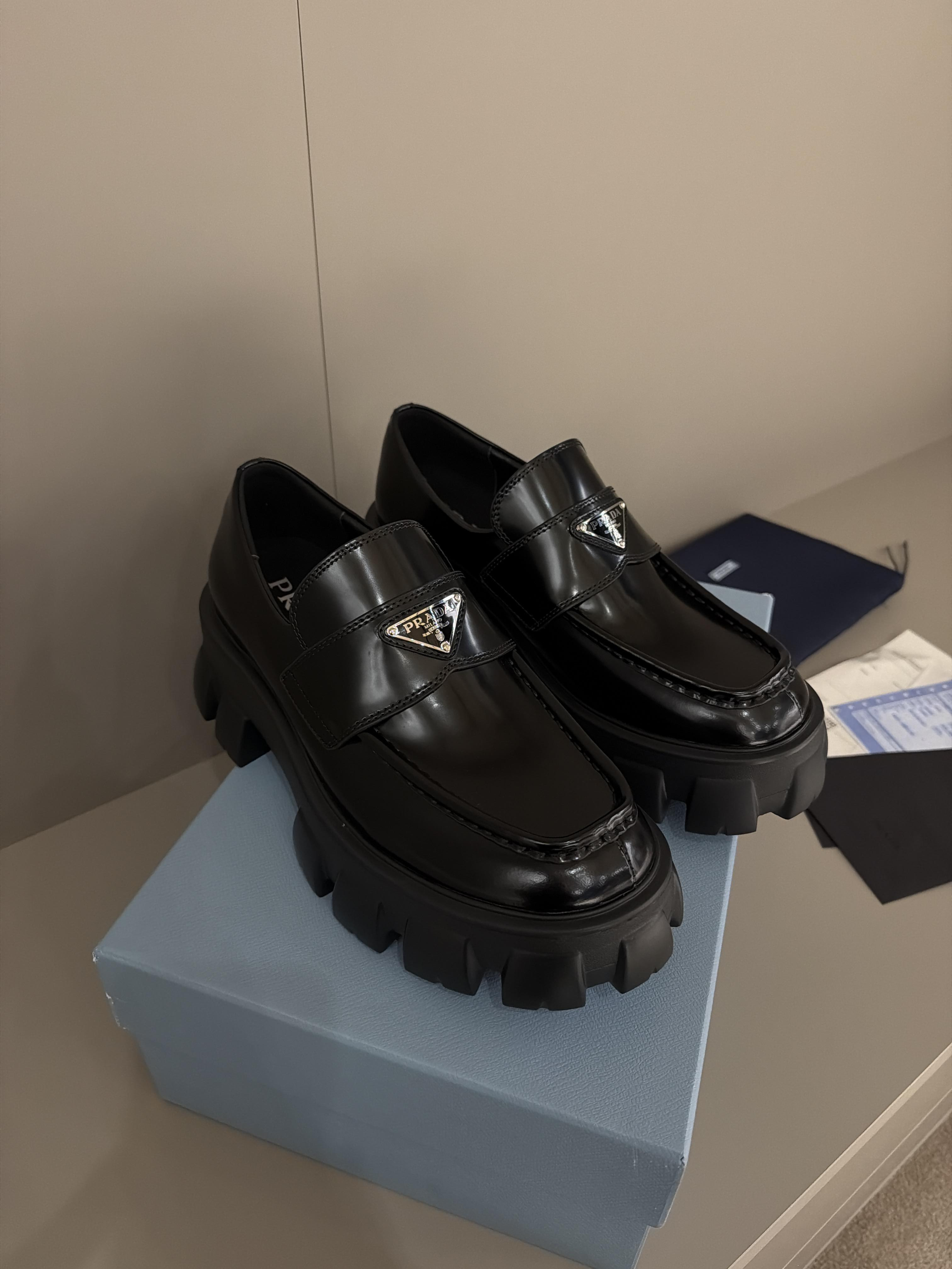 Prada Brushed leather Monolith MEN
