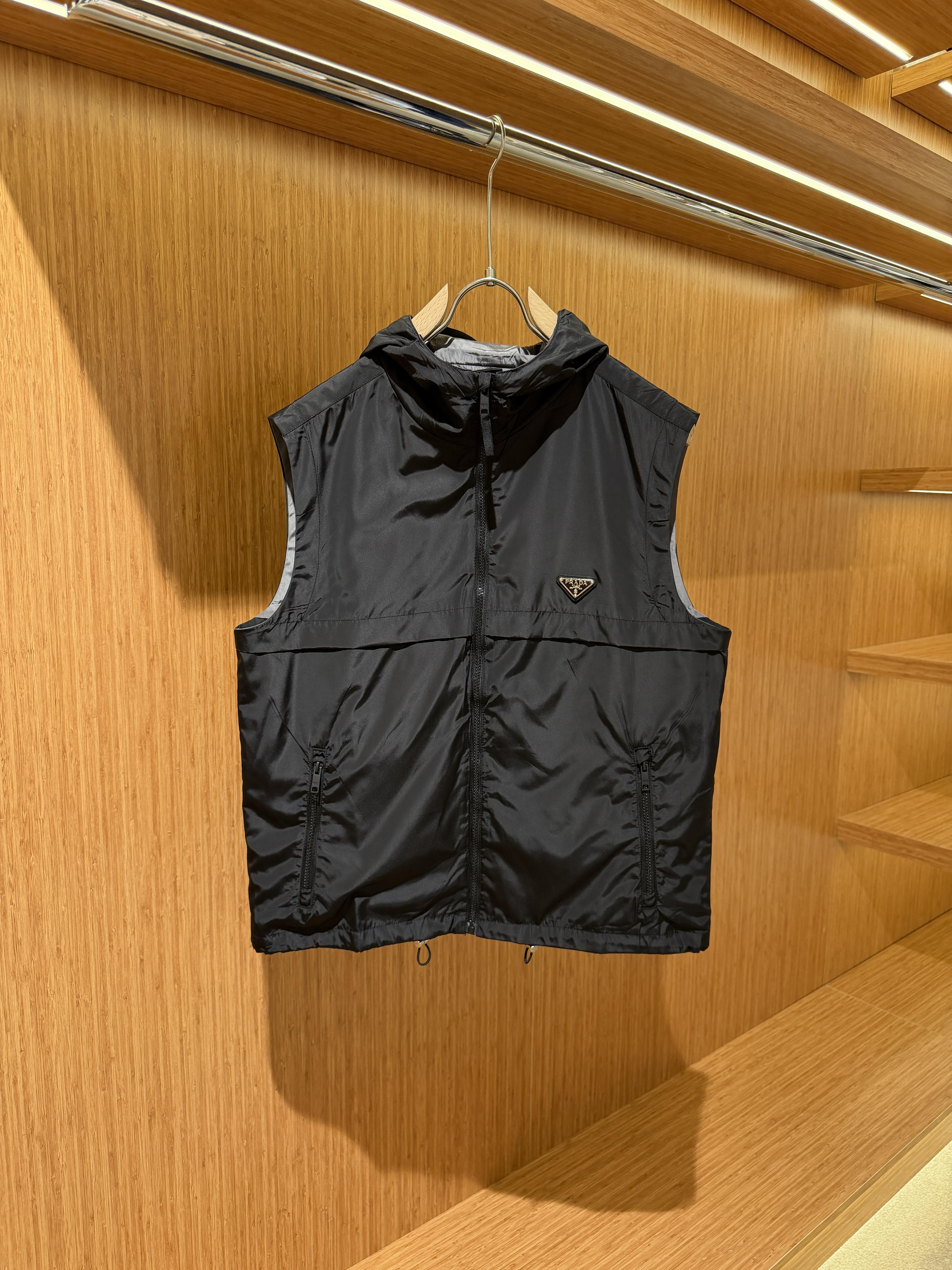 Prada Hooded Vest Black