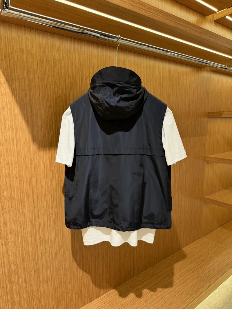 Prada Hooded Vest Navy