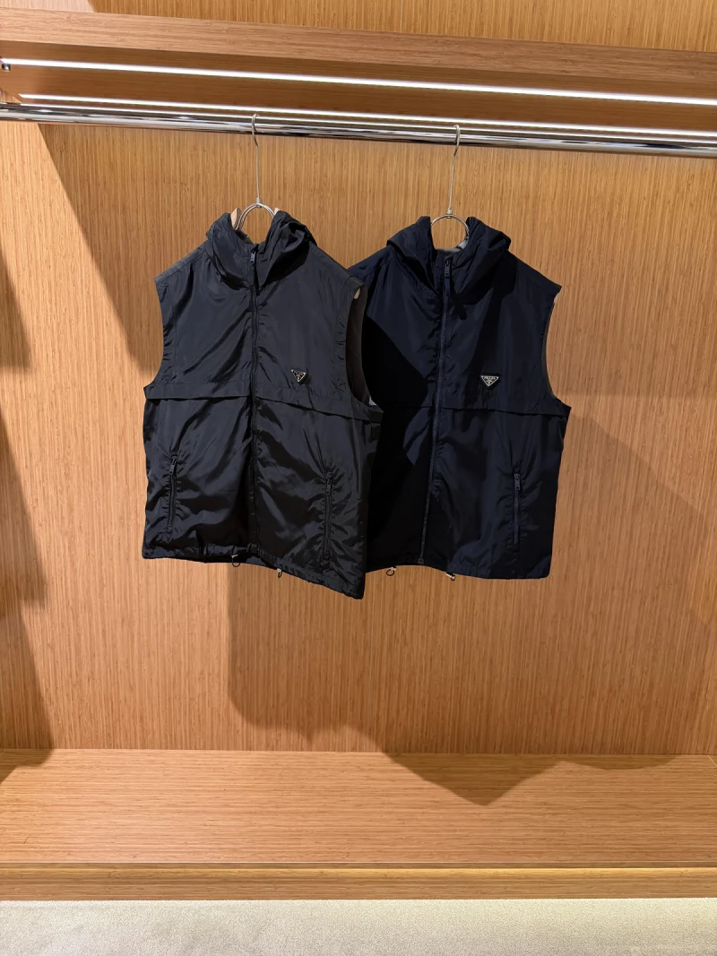 Prada Hooded Vest Navy