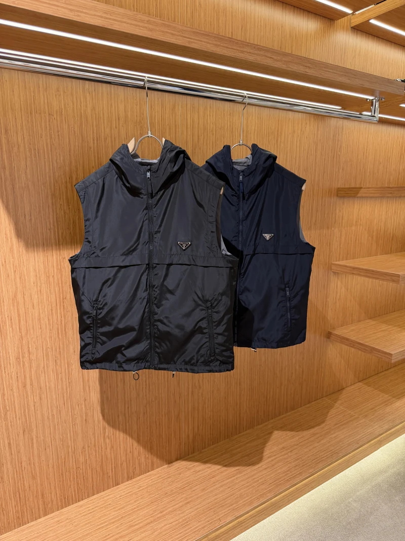 Prada Hooded Vest Navy