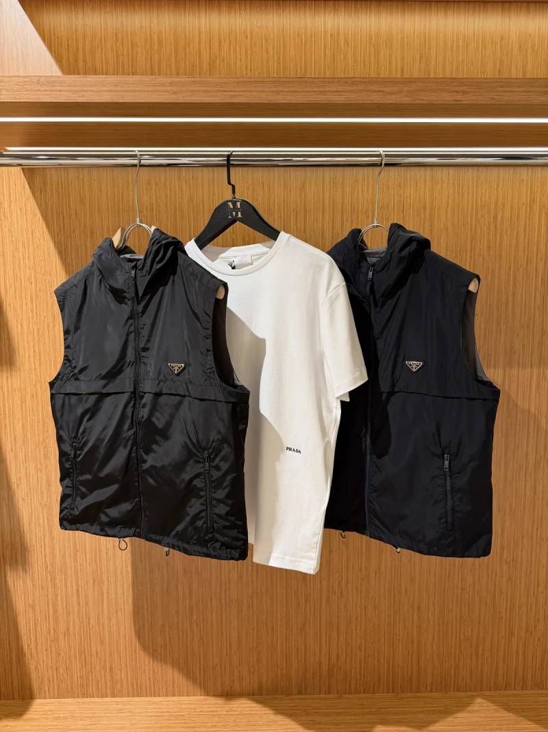 Prada Hooded Vest Navy