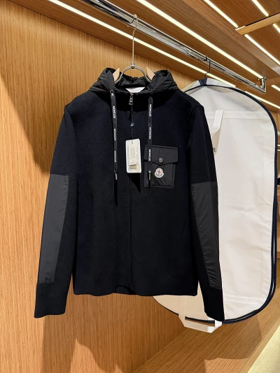 Moncler Steel Knit Hooded Black