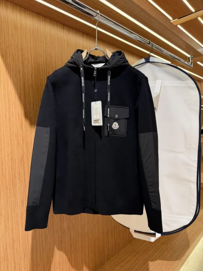 Moncler Steel Knit Hooded Black