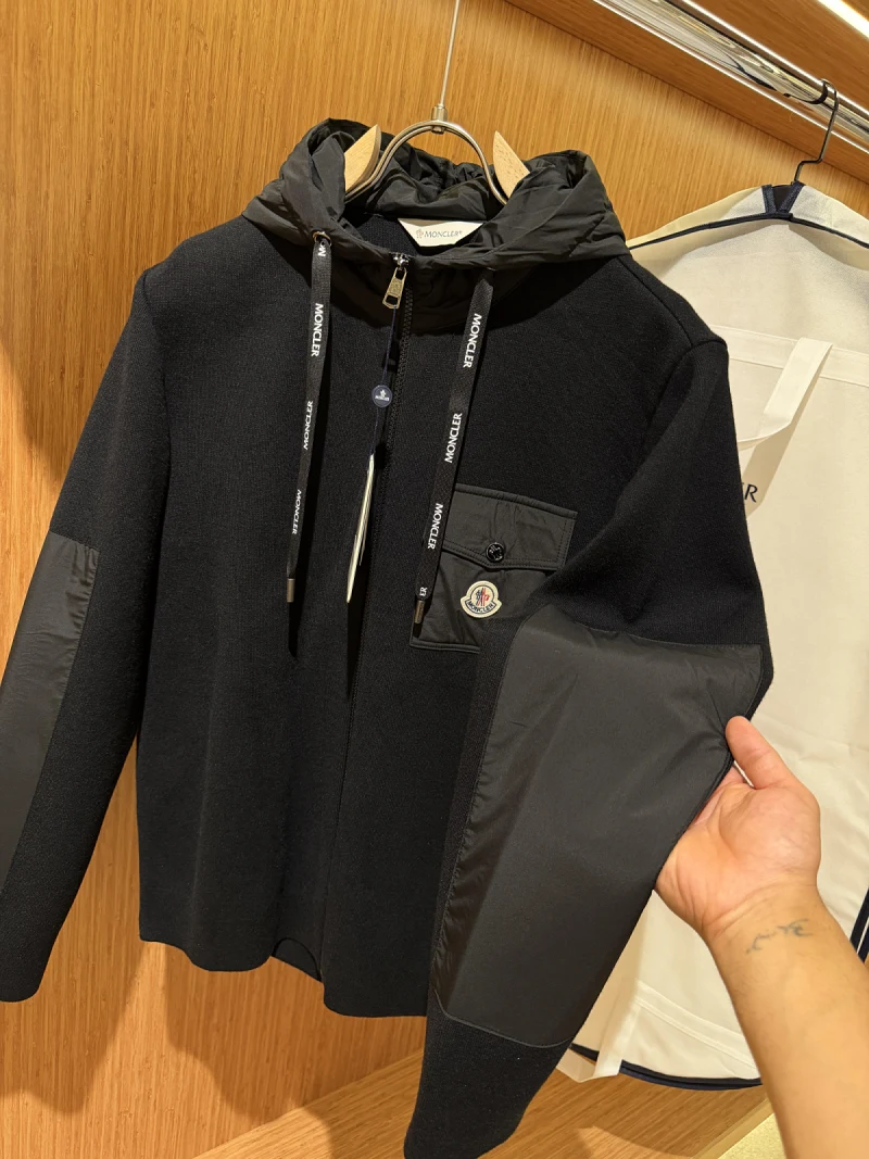 Moncler Steel Knit Hooded Black