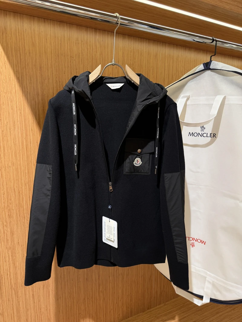 Moncler Steel Knit Hooded Black