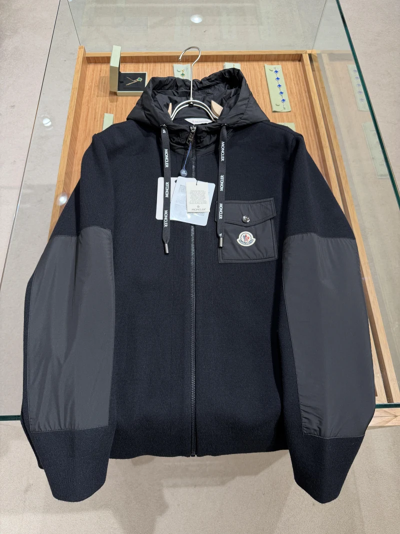 Moncler Steel Knit Hooded Black