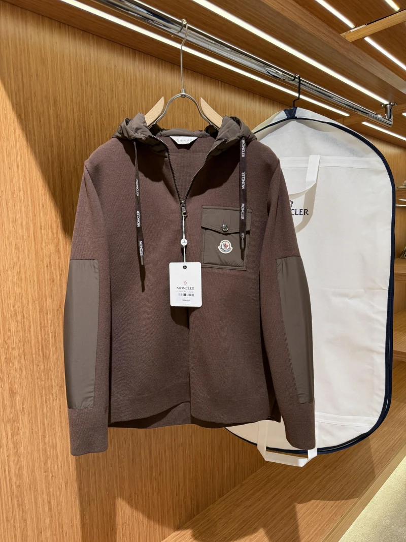 Moncler Steel Knit Hooded Jacket