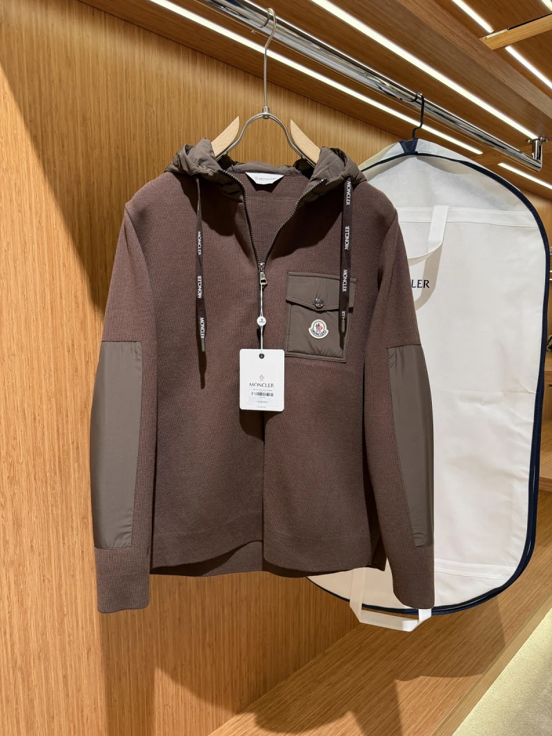 Moncler Steel Knit Hooded Jacket