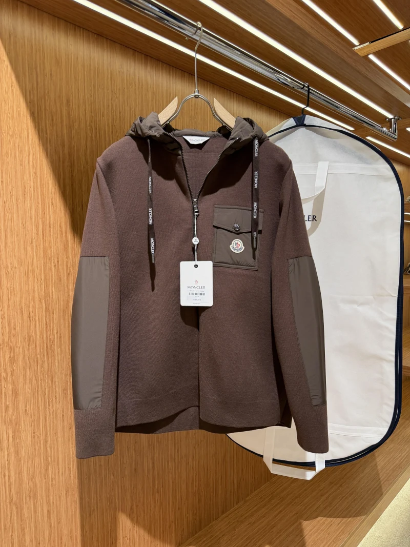 Moncler Steel Knit Hooded Jacket
