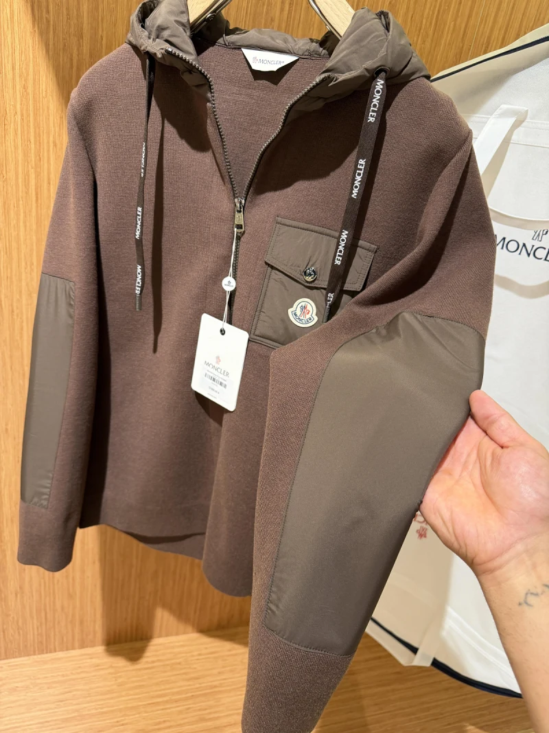 Moncler Steel Knit Hooded Jacket