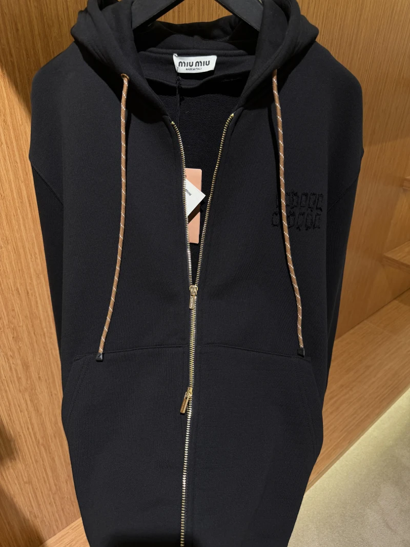 Miu Miu Pamuklu Polar Sweatshirt Black