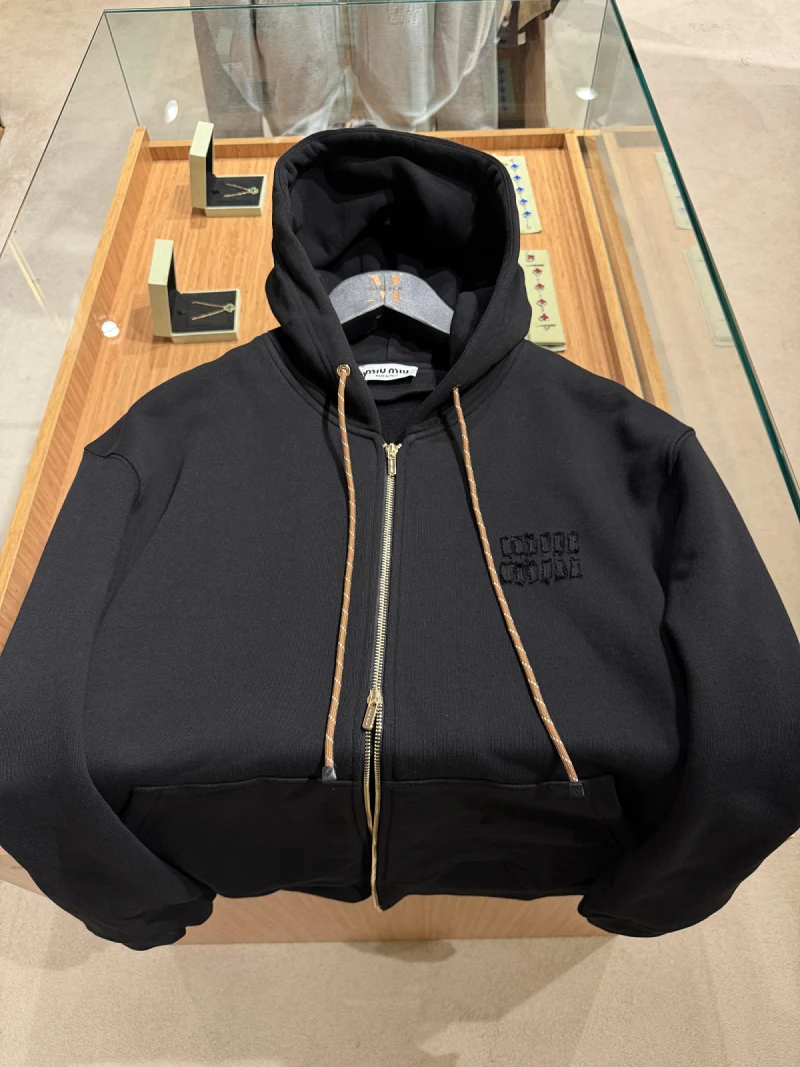 Miu Miu Pamuklu Polar Sweatshirt Black