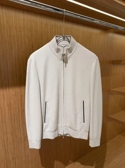 Loro Piana Fermuarlı Hırka Krem