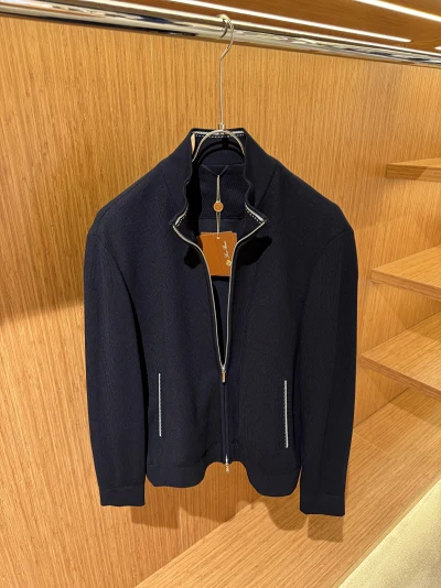 Loro Piana Fermuarlı Hırka Dark Blue