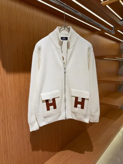 Hermes Fermuarlı Triko Ceket