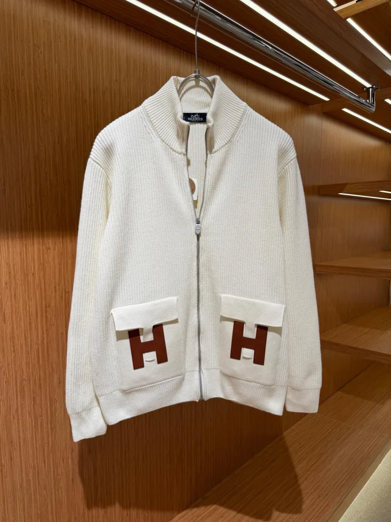 Hermes Fermuarlı Triko Ceket