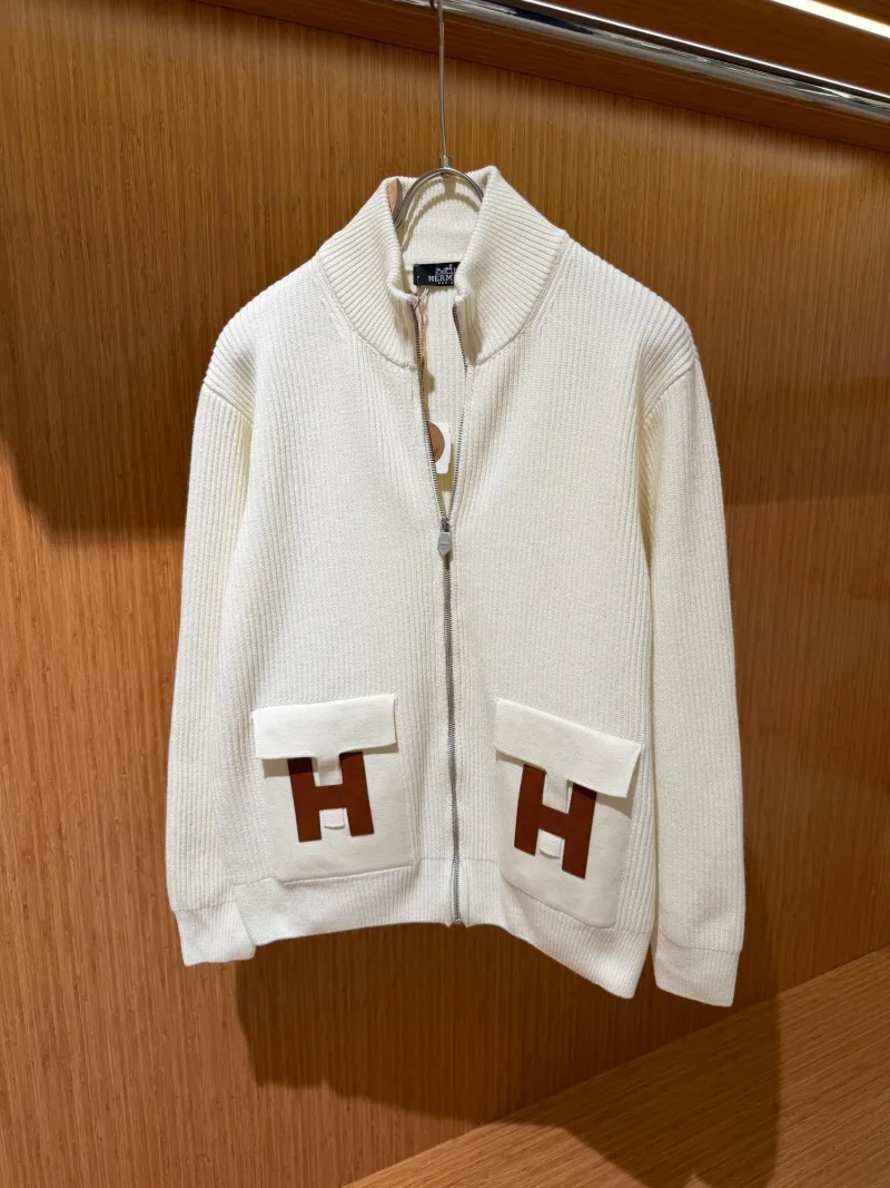 Hermes Fermuarlı Triko Ceket