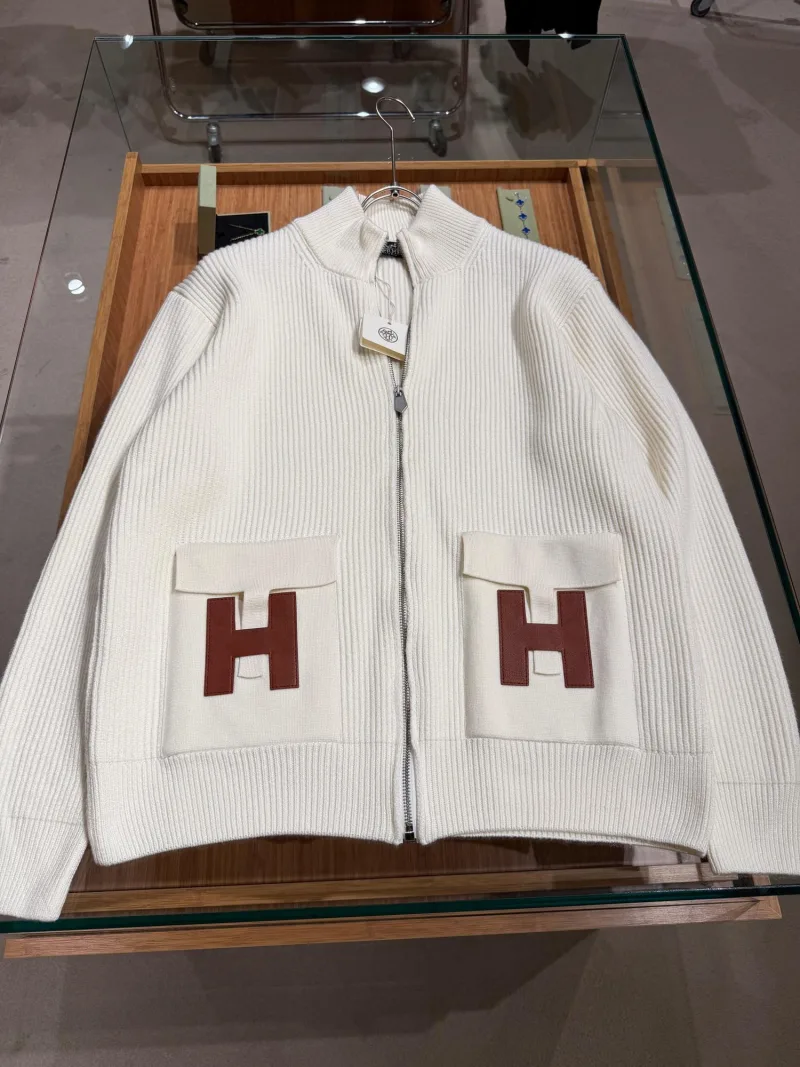 Hermes Fermuarlı Triko Ceket