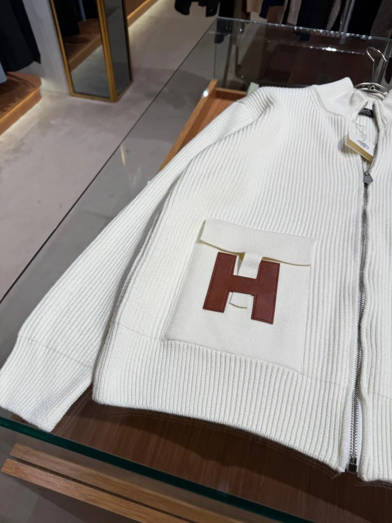 Hermes Fermuarlı Triko Ceket