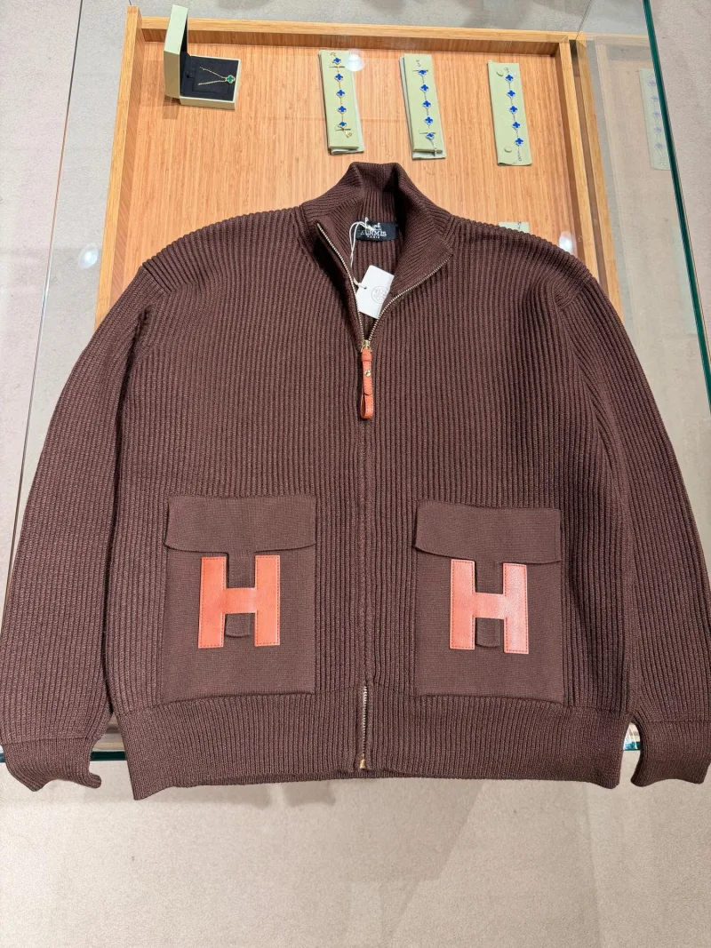 Hermes Fermuarlı Triko Ceket K