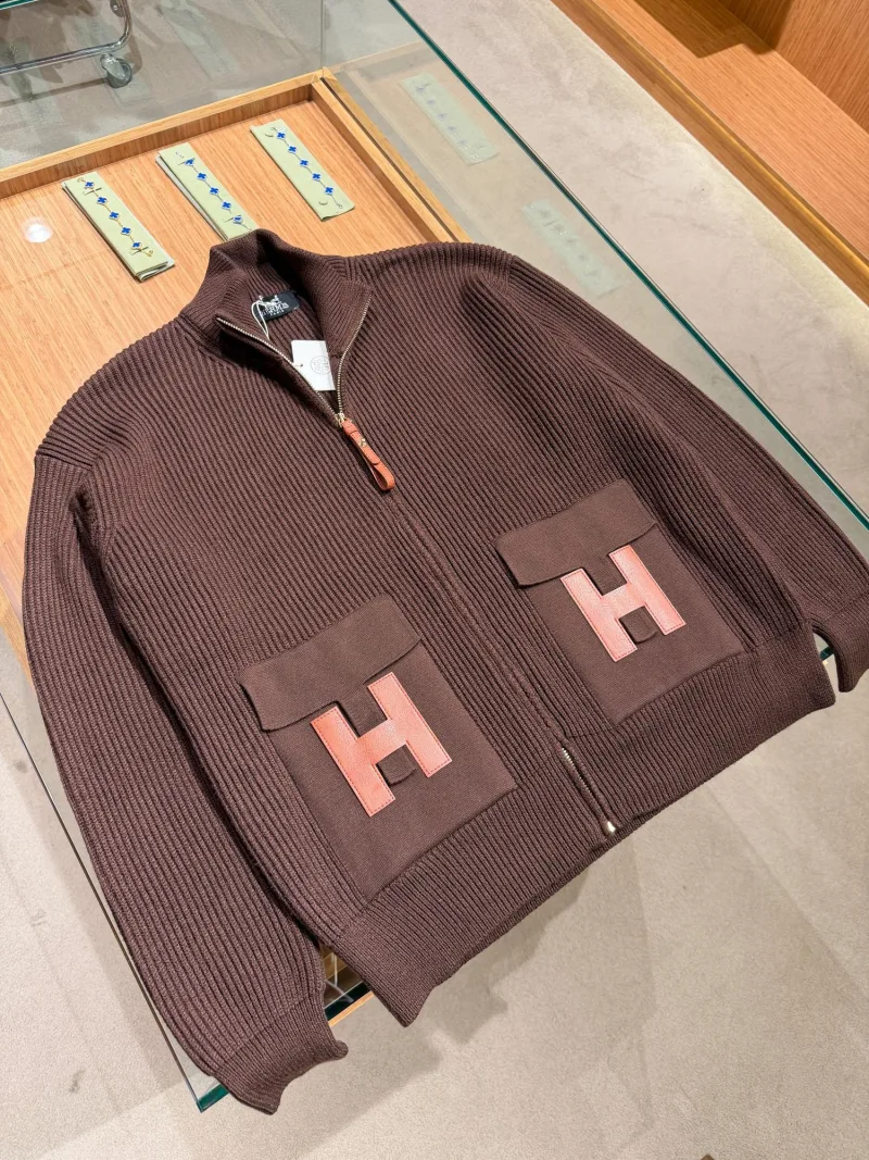 Hermes Fermuarlı Triko Ceket K
