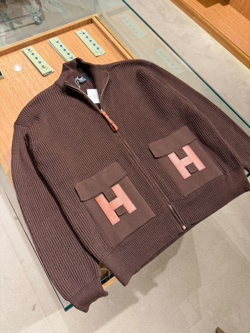 Hermes Fermuarlı Triko Ceket K