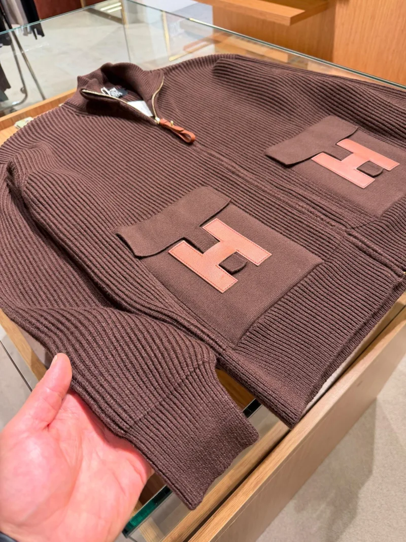Hermes Fermuarlı Triko Ceket K