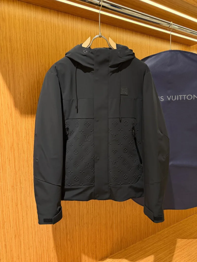 Louis Vuitton Black Hooded Puffer Jacket