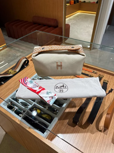 Hermes Beige Pouch