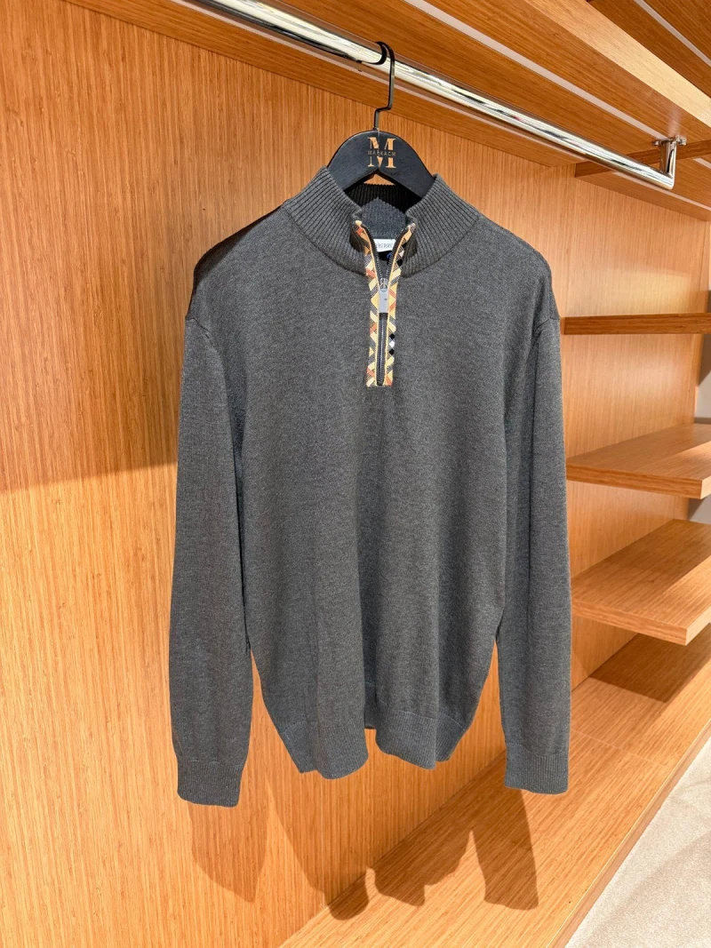 Burberry Gri Yarım Fermuar