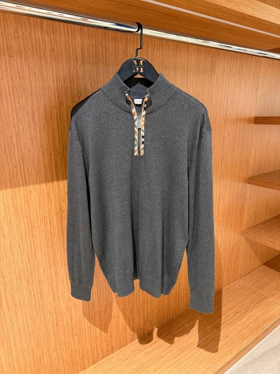 Burberry Gri Yarım Fermuar