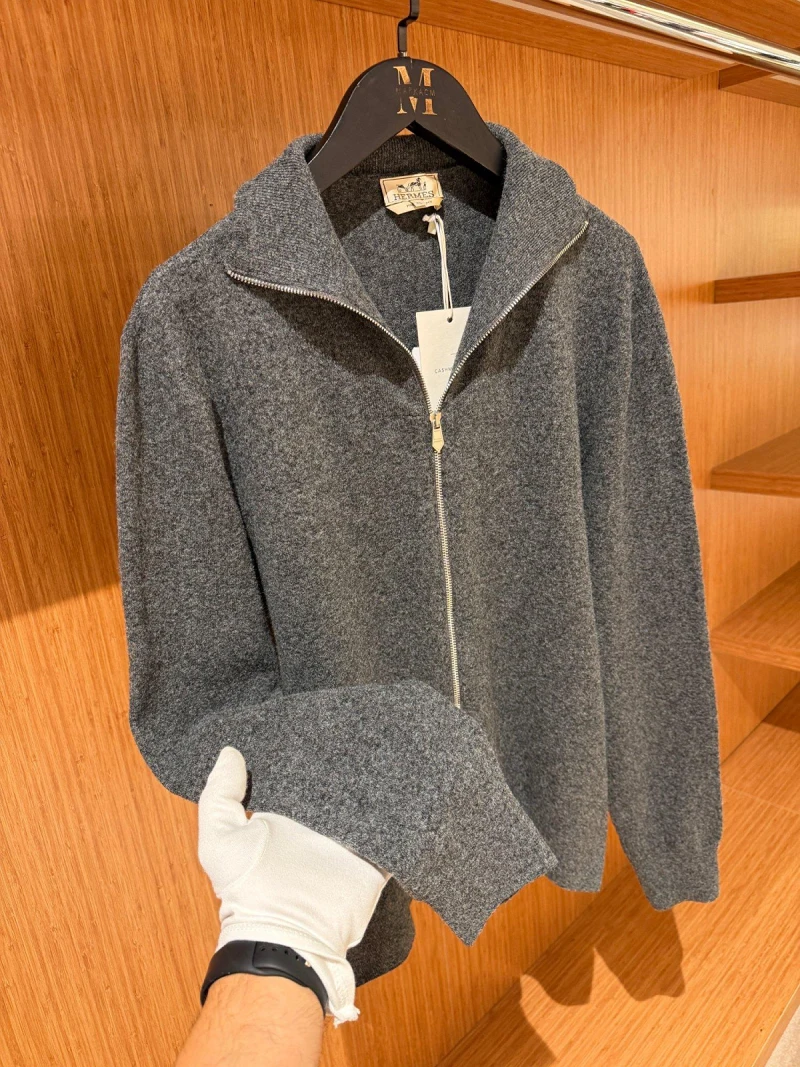 Hermes Zipped Hırka Grey