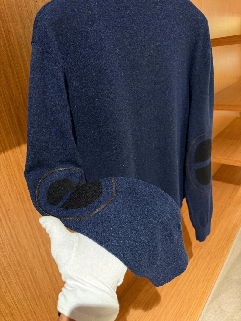 Hermes Zipped Hırka Navy Blue