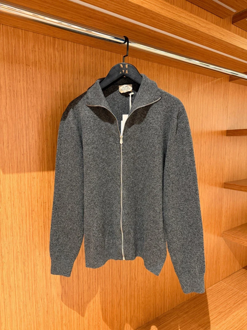 Hermes Zipped Hırka Grey