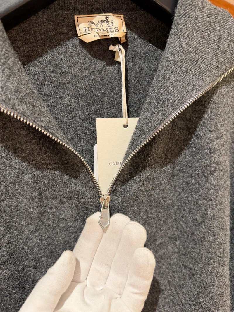 Hermes Zipped Hırka Grey