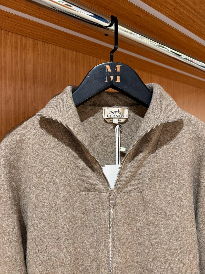 Hermes Zipped Hırka Nude