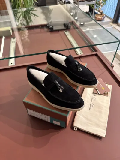 Loro Piana Siyah Loafer